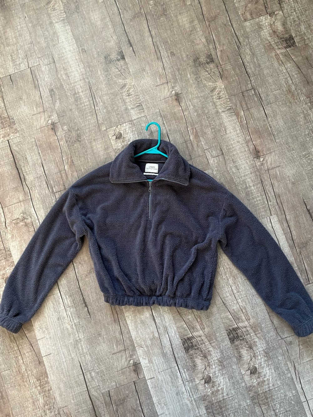 Urban Outfitters Charcoal Gray Half-Zip Fleece Pullover
